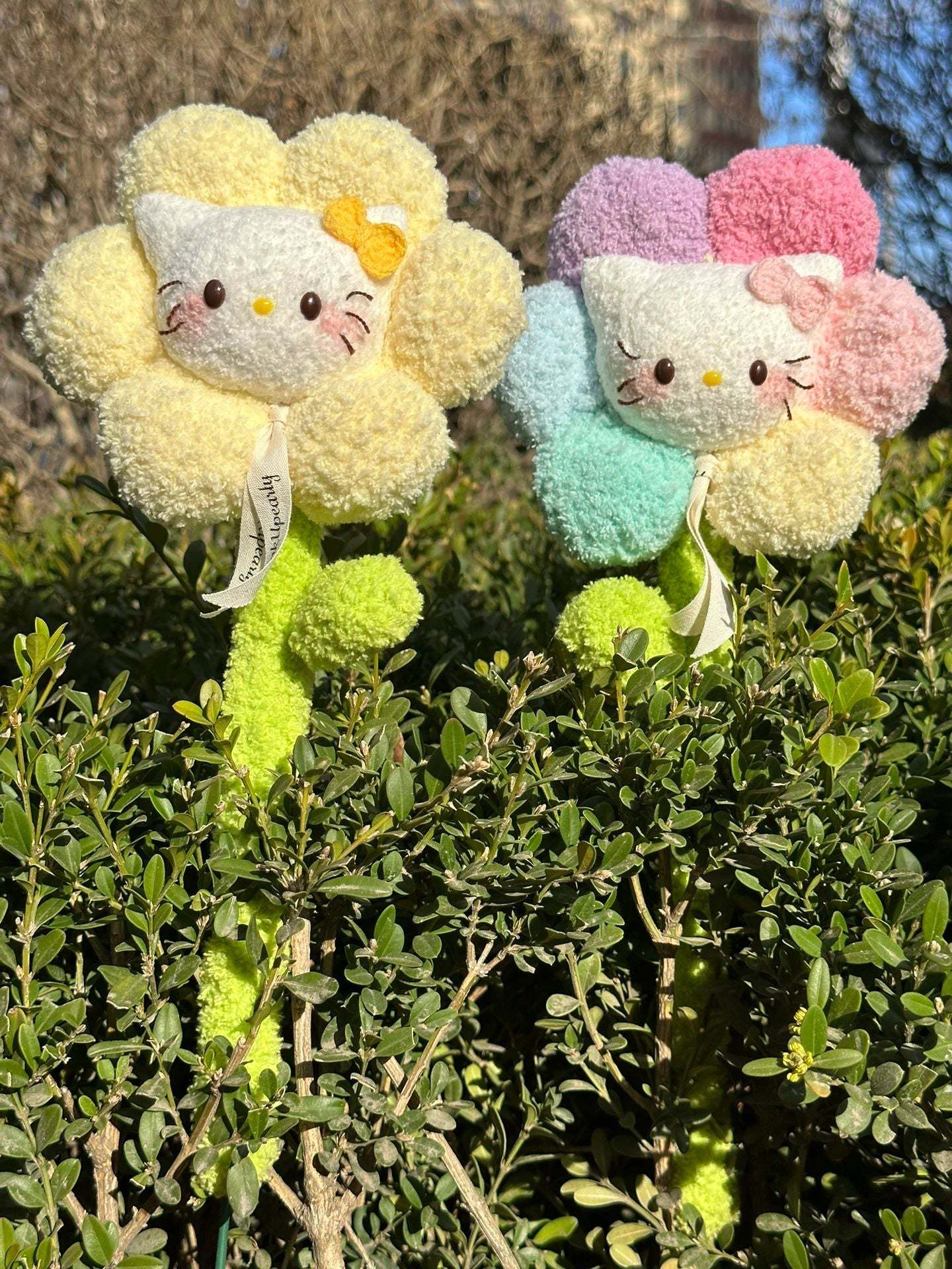 HK Colorful Handmade Plush Flower Bouquet-cutelalaco