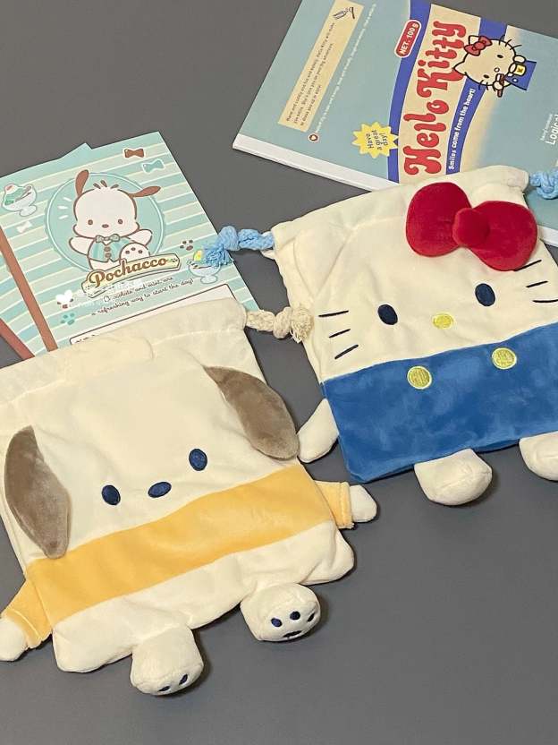  Drawstring Plushie Bag Travel Purse Makeup Cosmetic Storage Bags Organizer-cutelalaco