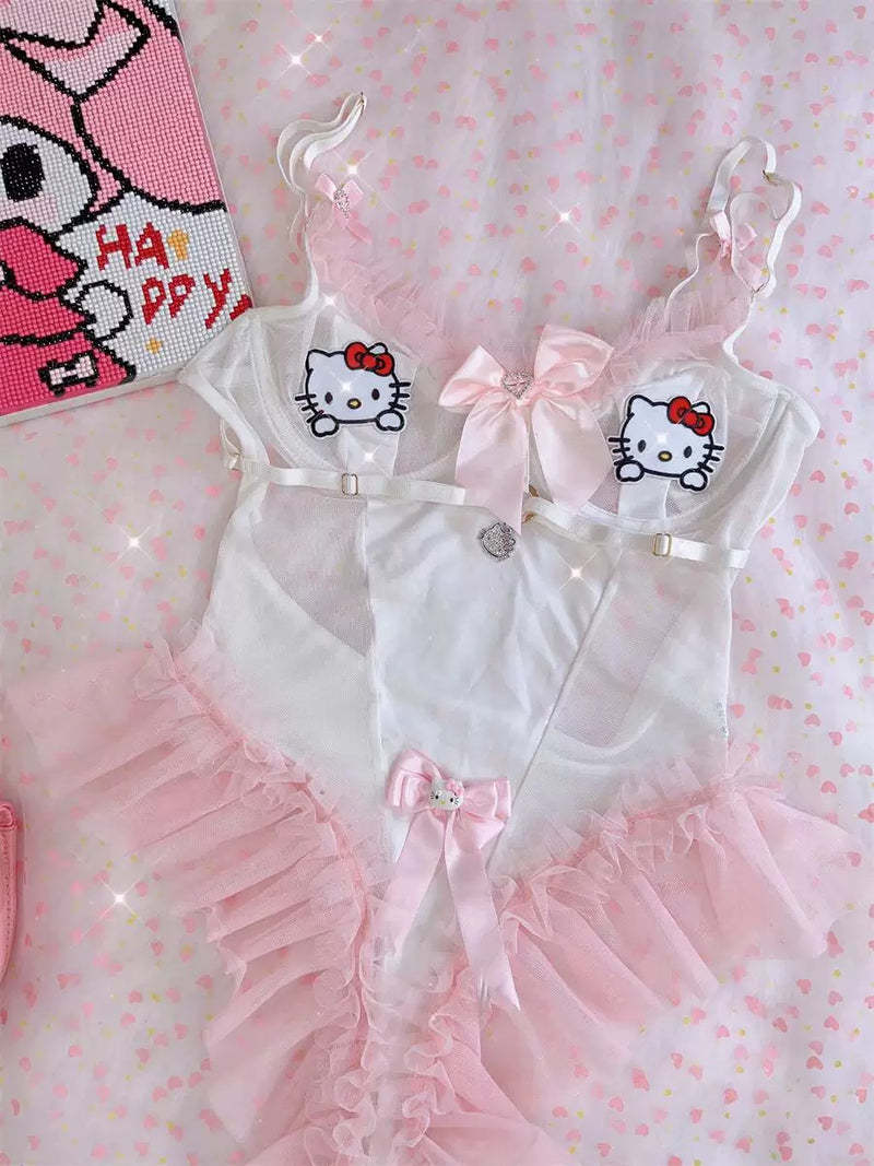 Trendy Y2K Bow Camisole Jumpsuit