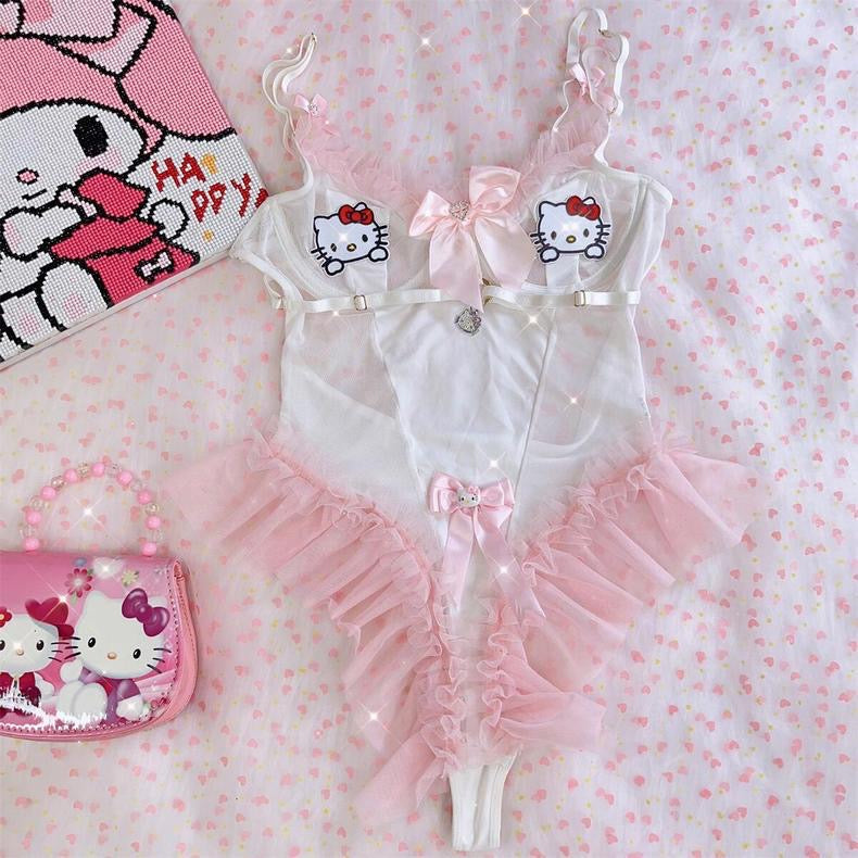 Trendy Y2K Bow Camisole Jumpsuit