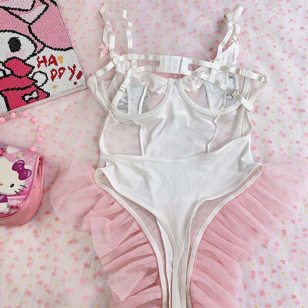 Trendy Y2K Bow Camisole Jumpsuit