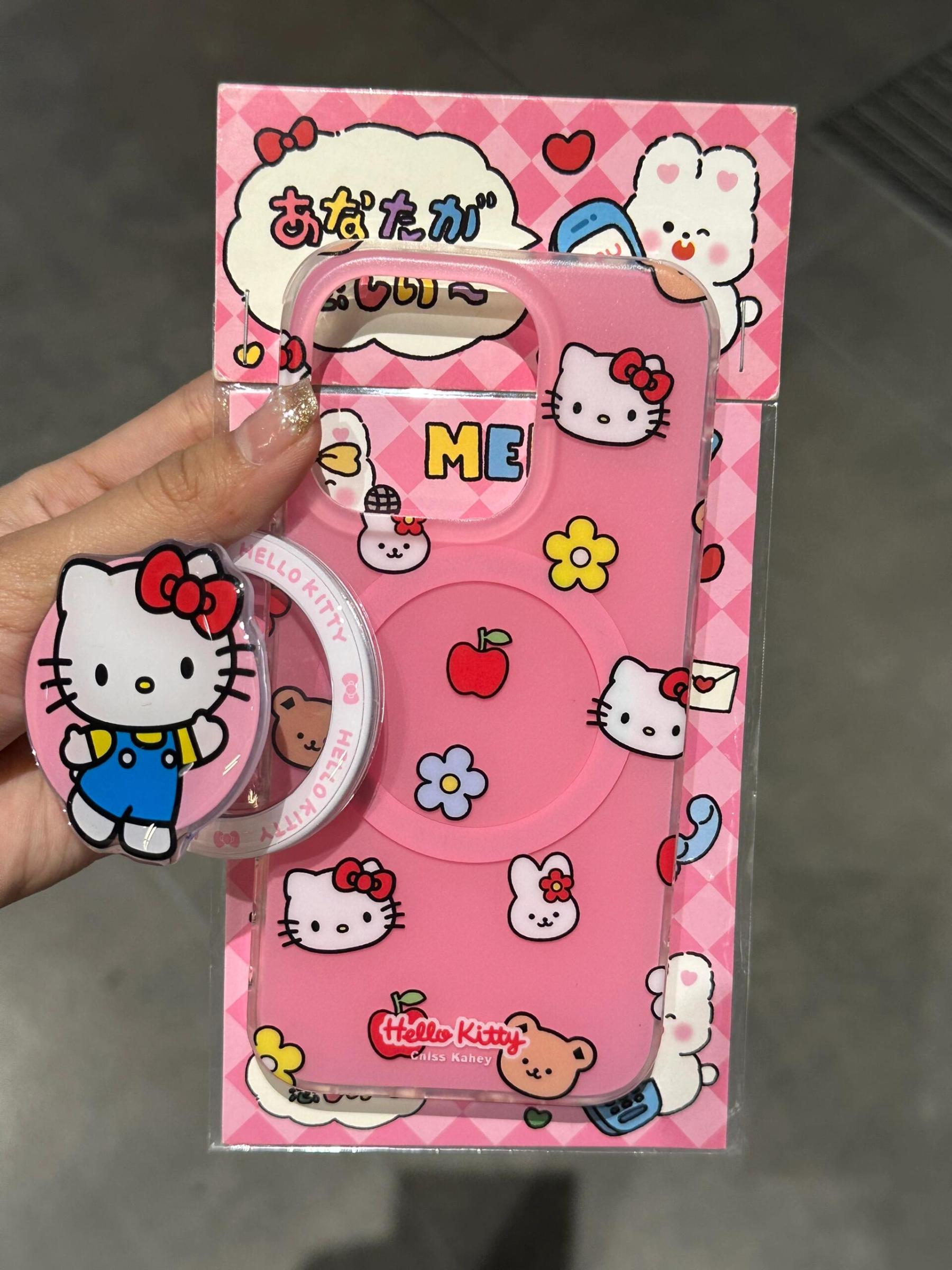 HK Pink Bunny Flowers MagSafe Case MagSafe Stand Holder / Phone Grip