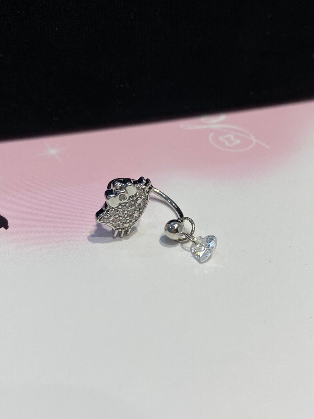 HK silver Rhinestone Helix Earrings