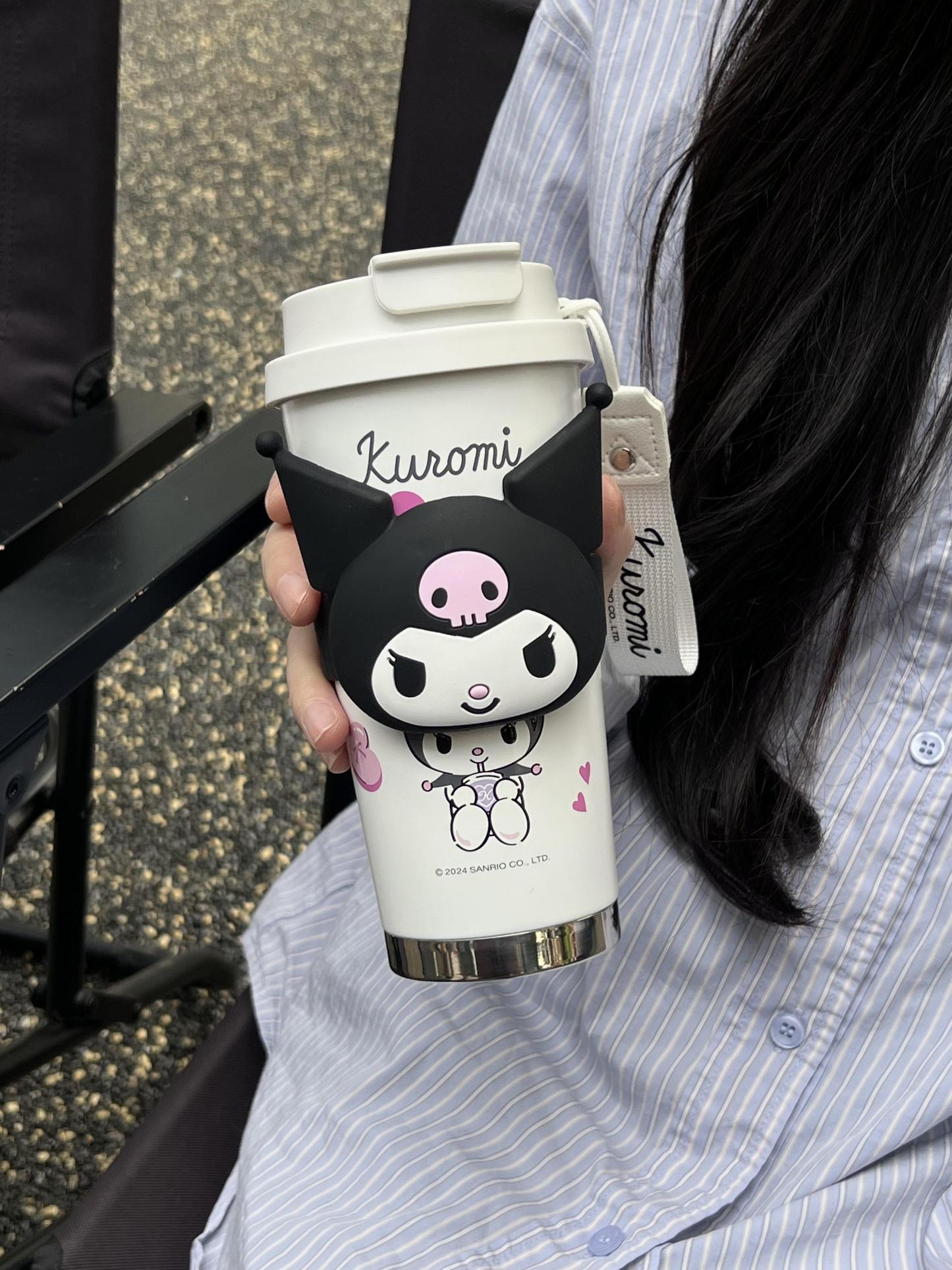 Sanrio 18oz Tumbler Stainless Steel Vacuum Insulated Coffee Travel Mug with Lid Thermal Cup for Outdoor
