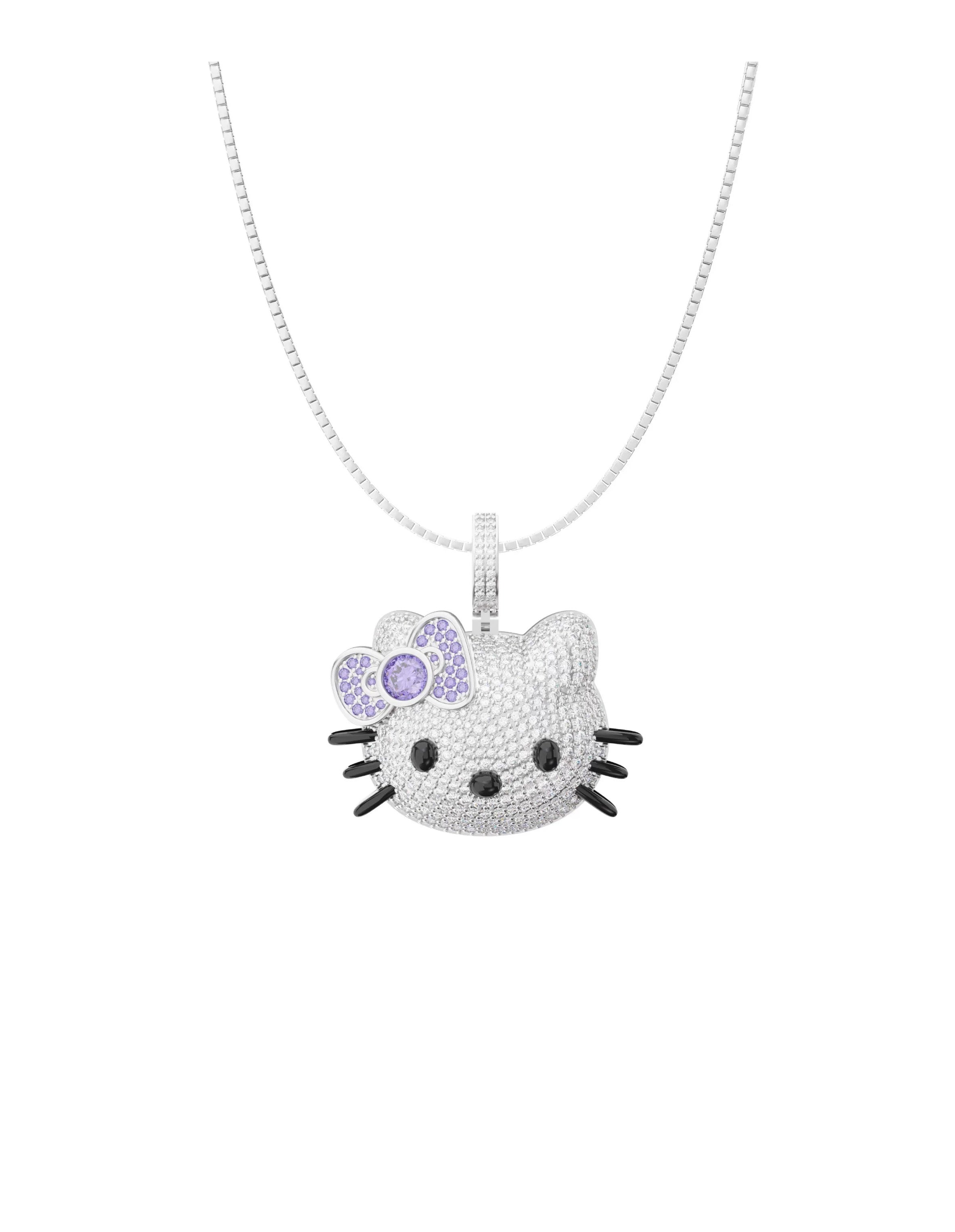 HK Sparkly Necklace Shiny Rhinestone Chunky Chain Necklace Punk Rock Style Costume Jewelry