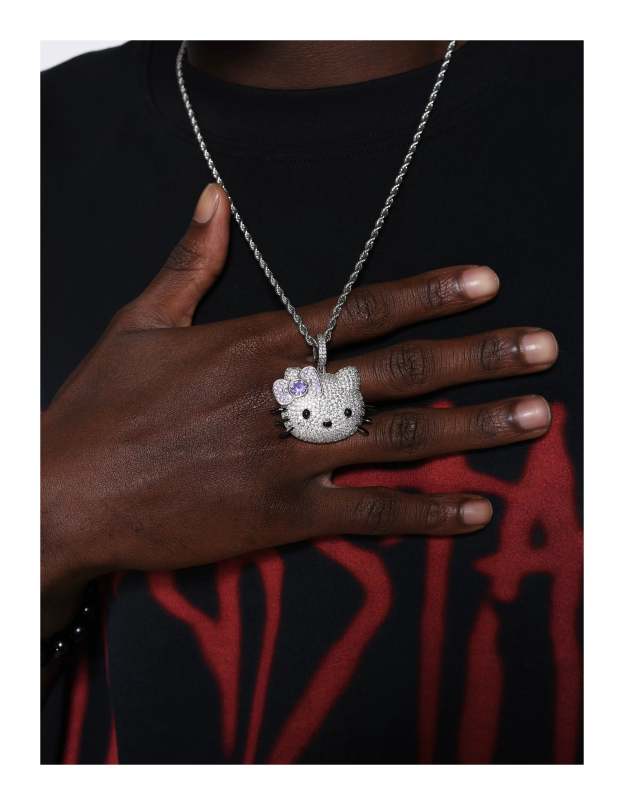 HK Sparkly Necklace Shiny Rhinestone Chunky Chain Necklace Punk Rock Style Costume Jewelry