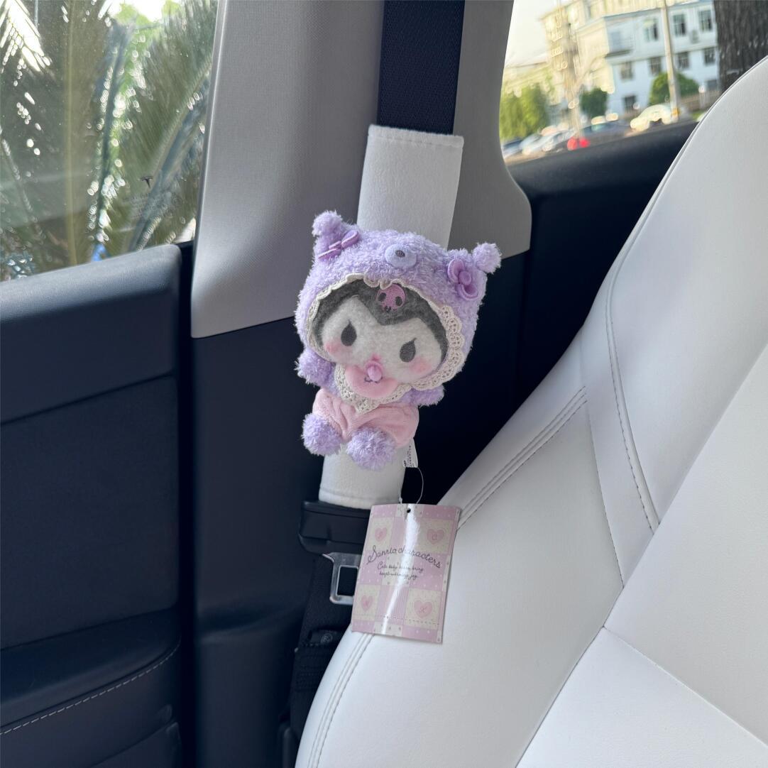Baby HK Characters Car Seat Belt Shoulder Pad Cover - Handmade Kawaii Plush Shoulder Car Accessories 03250606