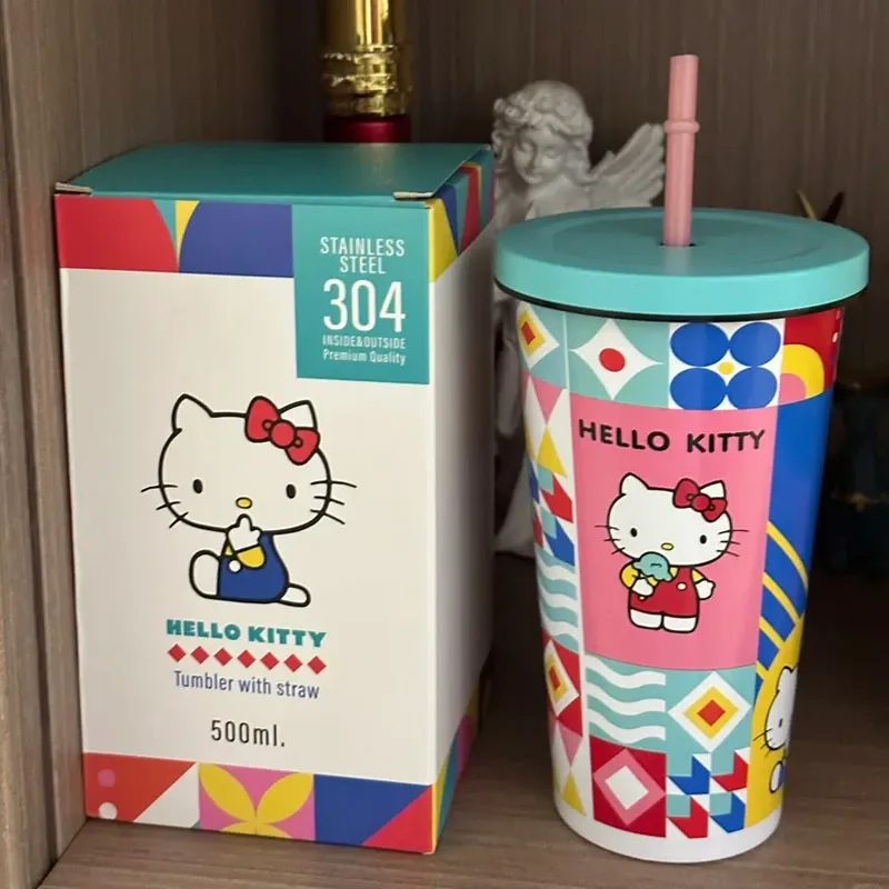 HK 500ml Insulated Tumbler with Straw - 304 Stainless Steel Interior