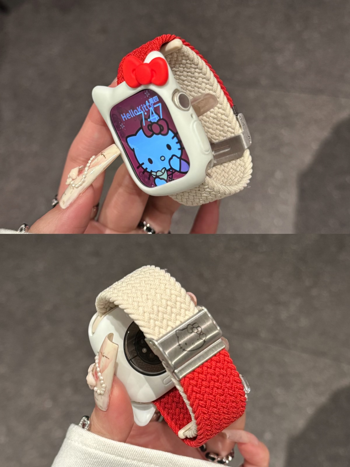 Hello Kitty Apple Watch Nylon Braided Watch Strap - Stylish & Durable Band AP9857