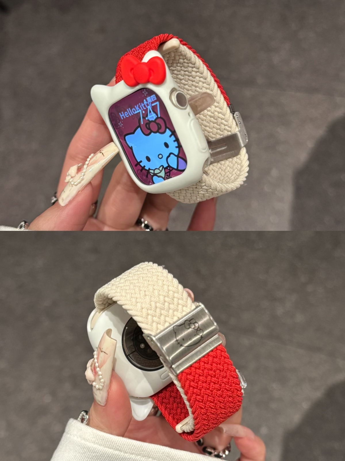 Hello Kitty Apple Watch Nylon Braided Watch Strap - Stylish & Durable Band AP9857