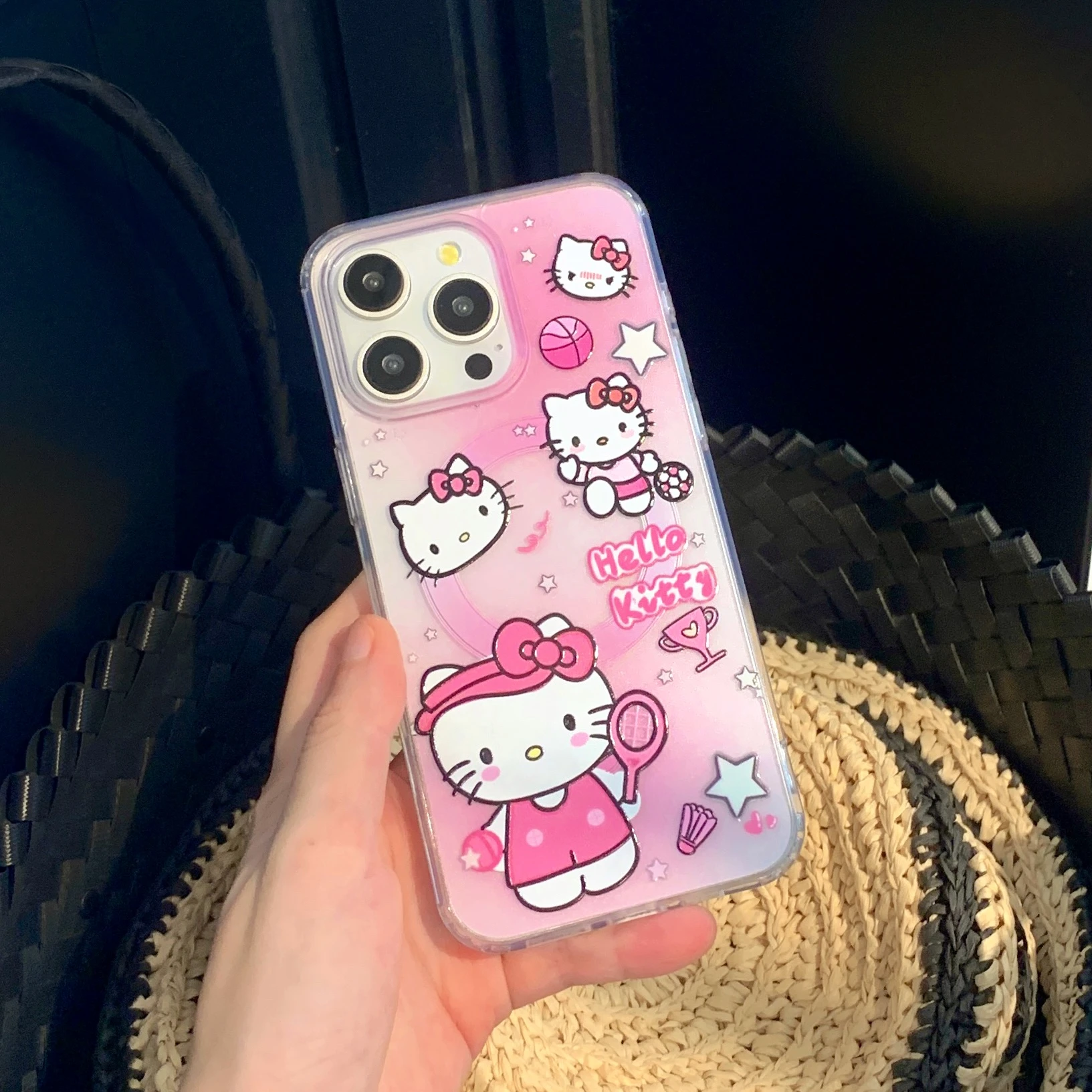 Sporty Hello Kitty Acrylic Magsafe Magnetic Case (MagSafe Magnetic Wobble Phone Stand) 