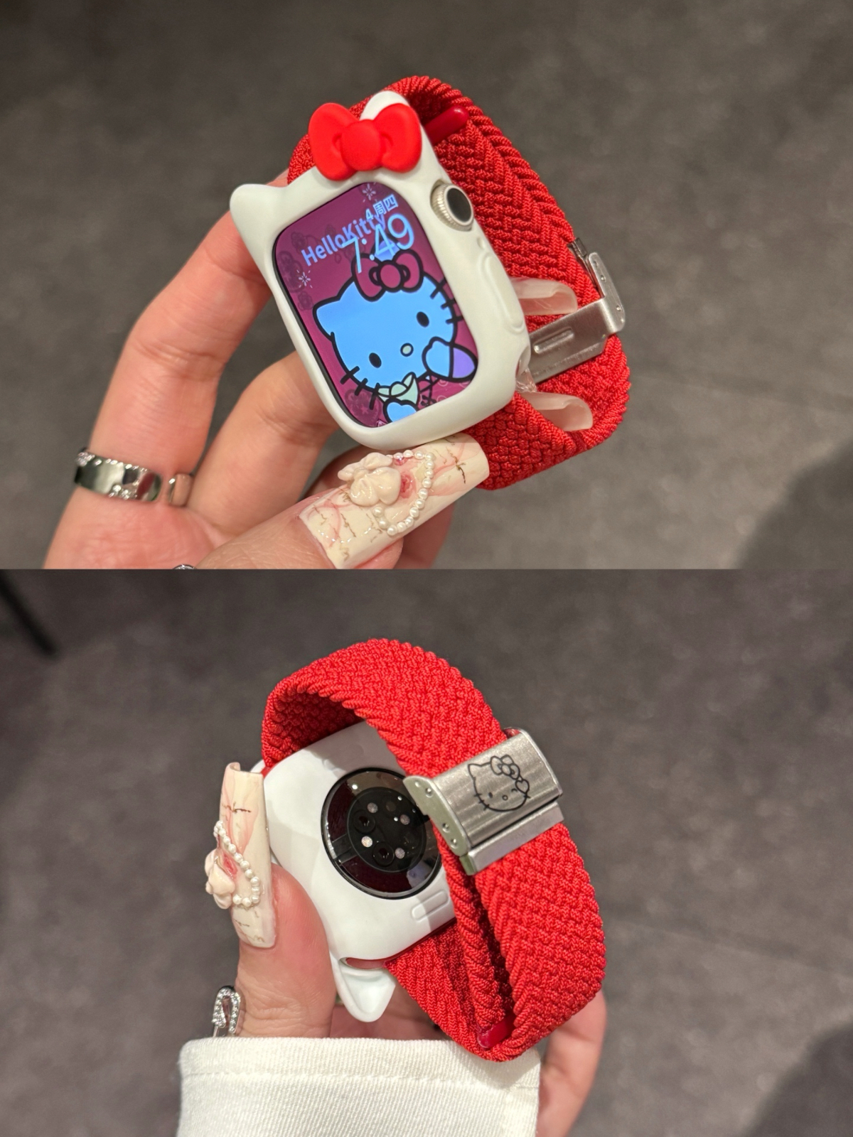 Hello Kitty Apple Watch Nylon Braided Watch Strap - Stylish & Durable Band AP9857