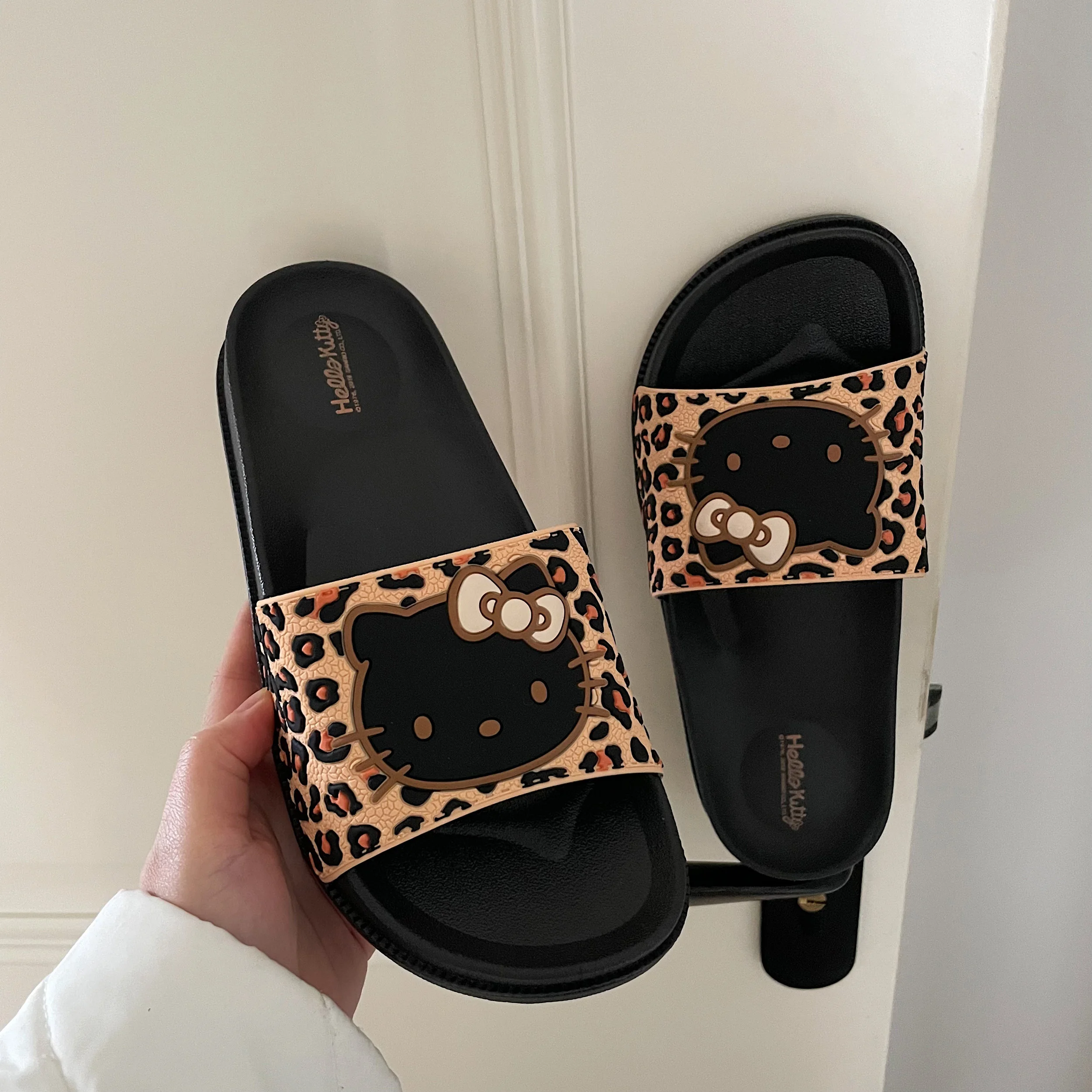 HK Leopard Print Indoor PVC Slippers for Women