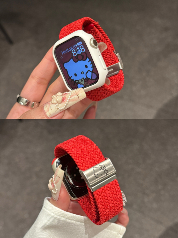 Hello Kitty Apple Watch Nylon Braided Watch Strap - Stylish & Durable Band AP9857