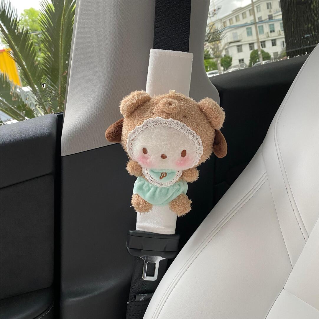 Baby HK Characters Car Seat Belt Shoulder Pad Cover - Handmade Kawaii Plush Shoulder Car Accessories 03250606
