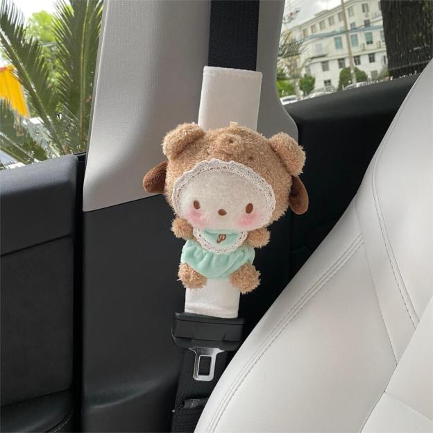 Baby HK Characters Car Seat Belt Shoulder Pad Cover - Handmade Kawaii Plush Shoulder Car Accessories 03250606
