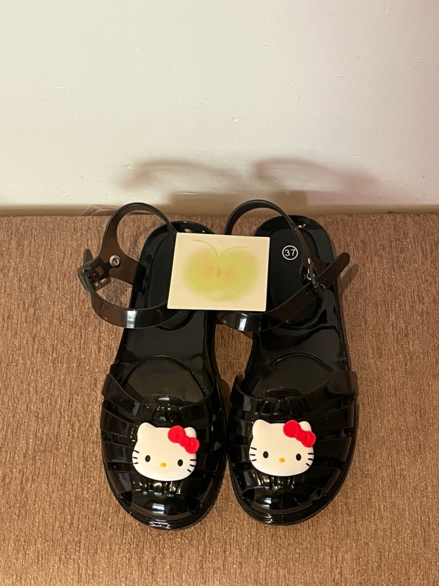 HK Jelly Transparent Sandals - DIY Adjustable Beach Slides for Women & Kids 01250606