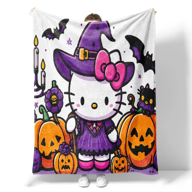 HK Halloween Flannel Blanket – Soft Plush Throw Blanket 