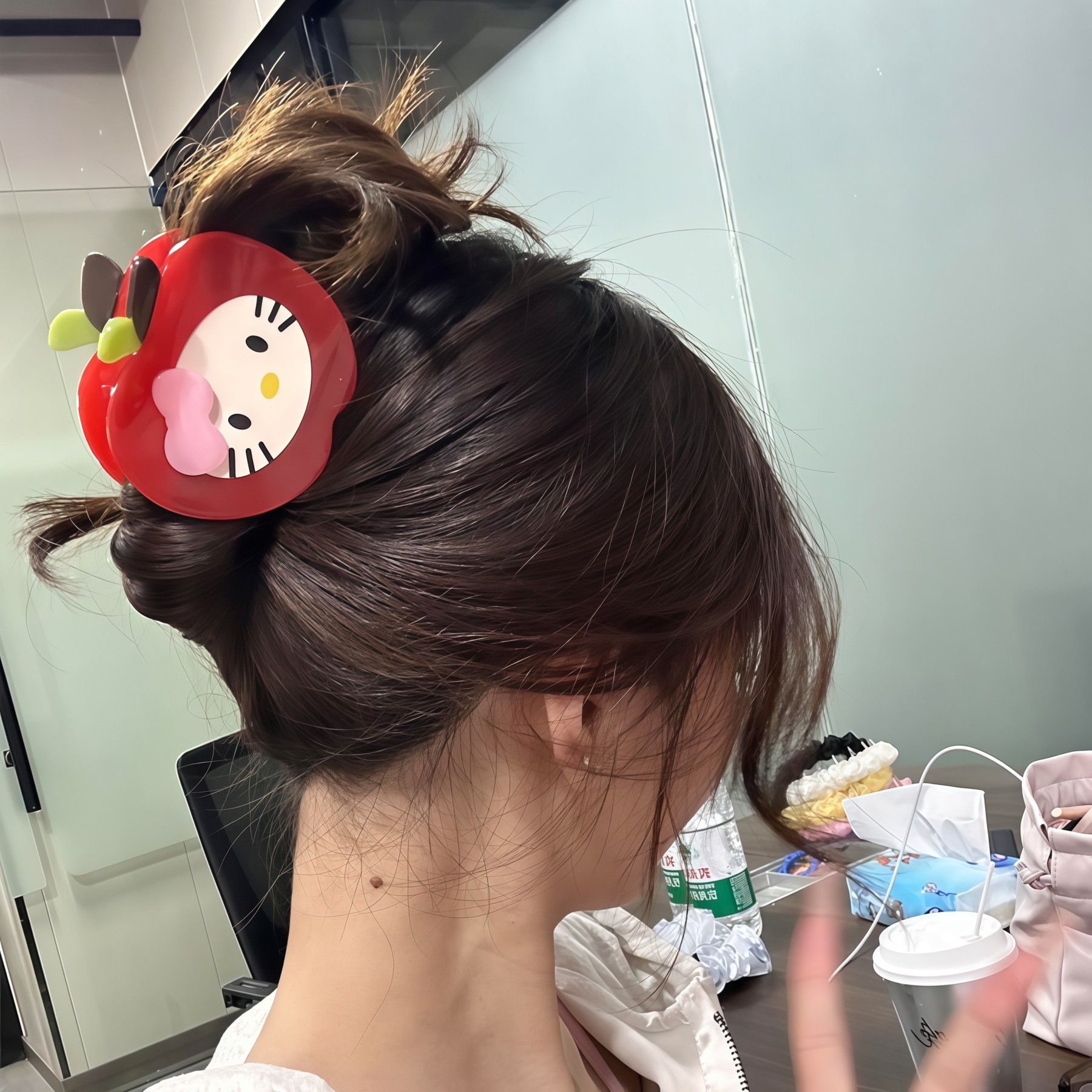 HK Acetate Claw Clip Set - Kawaii Half-Up Hair Claw, Side Hair Clip & Bow Accessories for Women