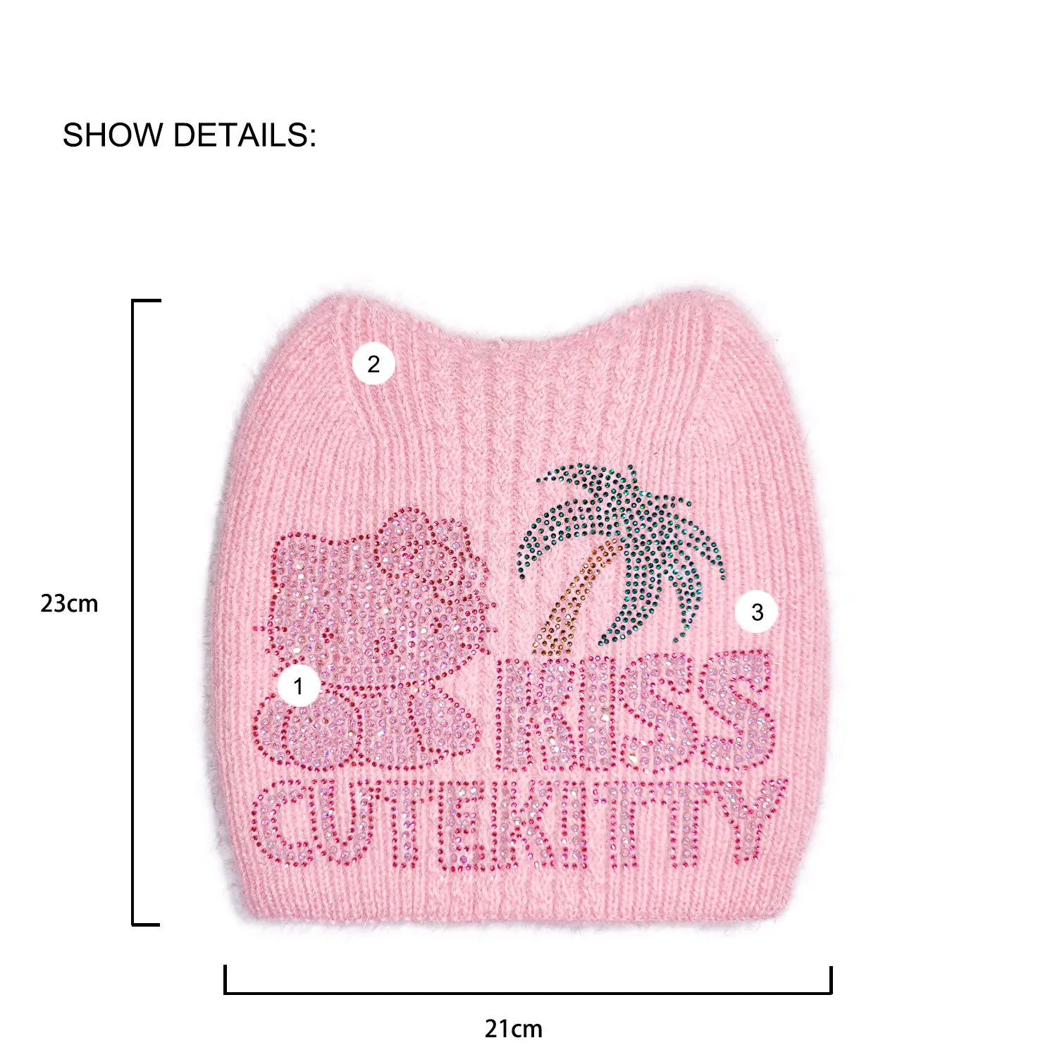 HK Cat Ear Knit Beanie Hat for Women – Soft, Thick Winter Warm Knit Hat, Cozy Fall & Winter Accessory