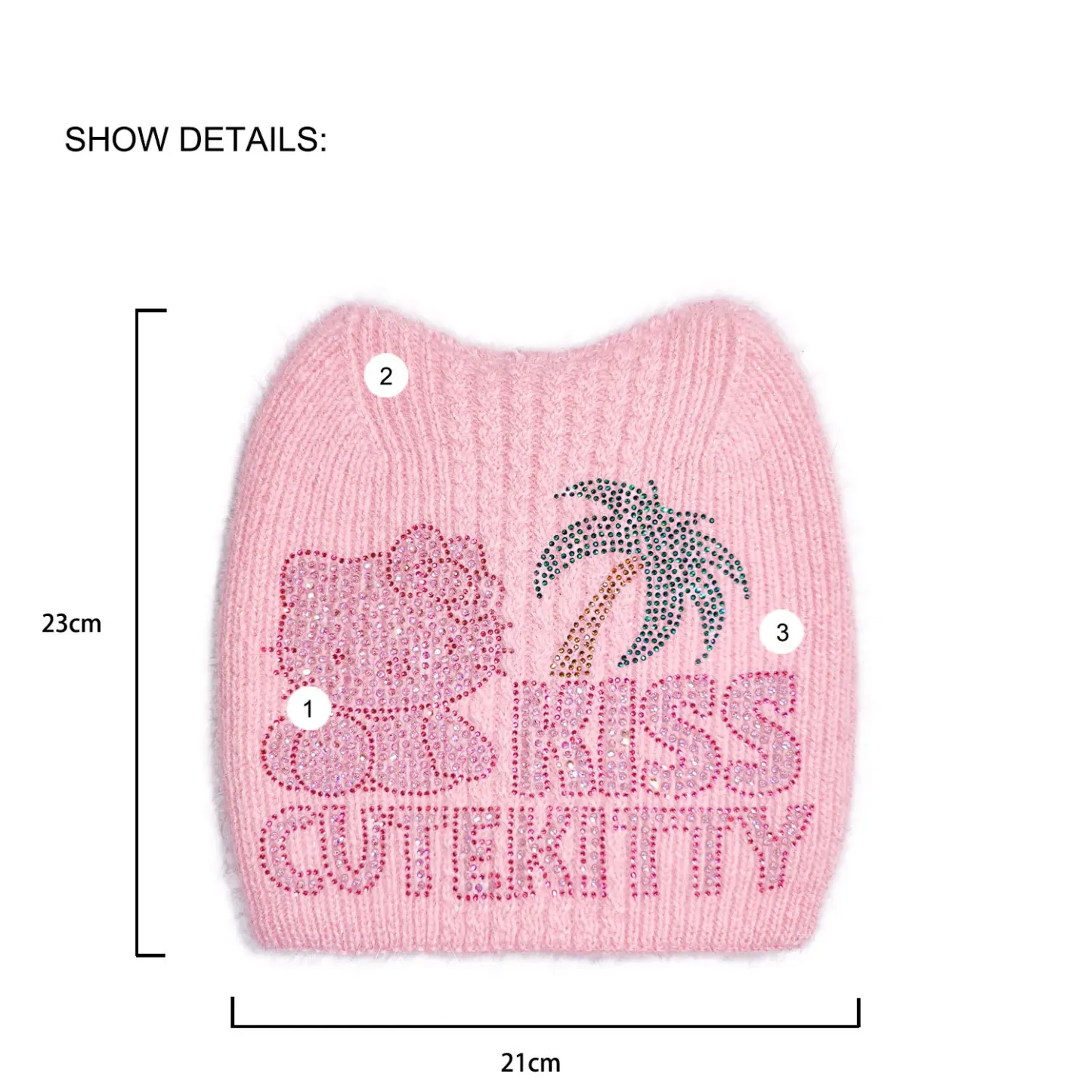 HK Cat Ear Knit Beanie Hat for Women – Soft, Thick Winter Warm Knit Hat, Cozy Fall & Winter Accessory