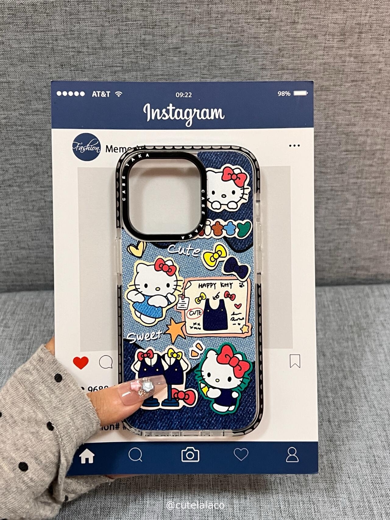 Retro Denim Hello Kitty Patchwork iPhone Case