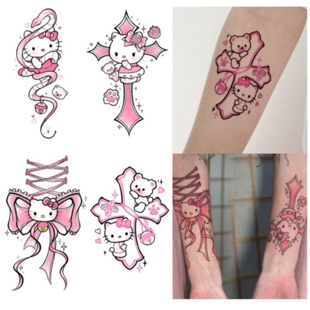 Hello Kitty Kawaii Tattoo Sticker