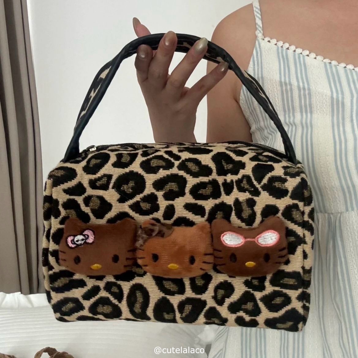 Leopard Hello Kitty Makeup Storage Bag BB3216