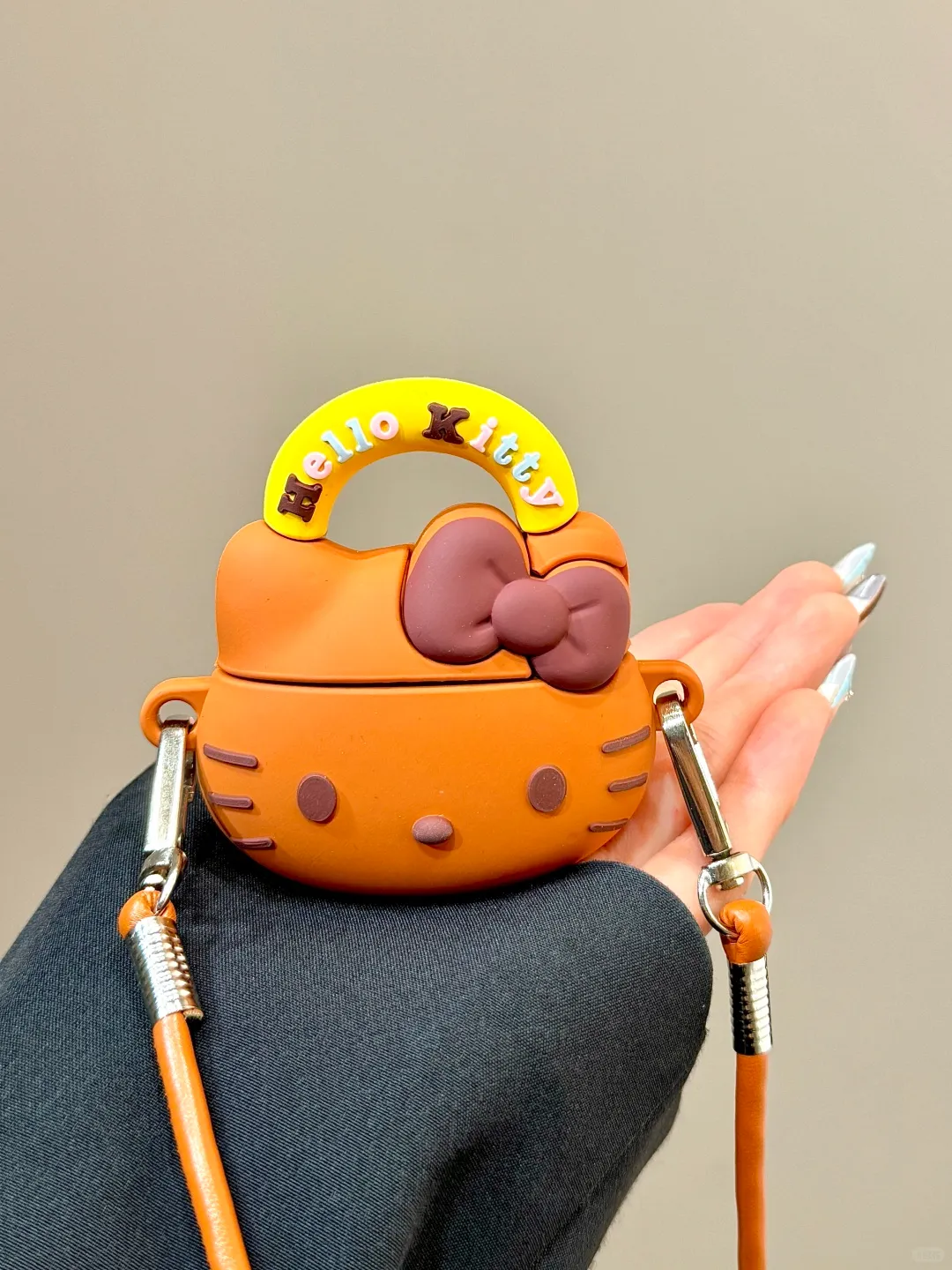 3D Hello Kitty Silicone AirPods Case with Strap – Cute & Convenient Carrying