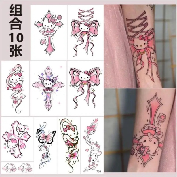 Hello Kitty Kawaii Tattoo Sticker
