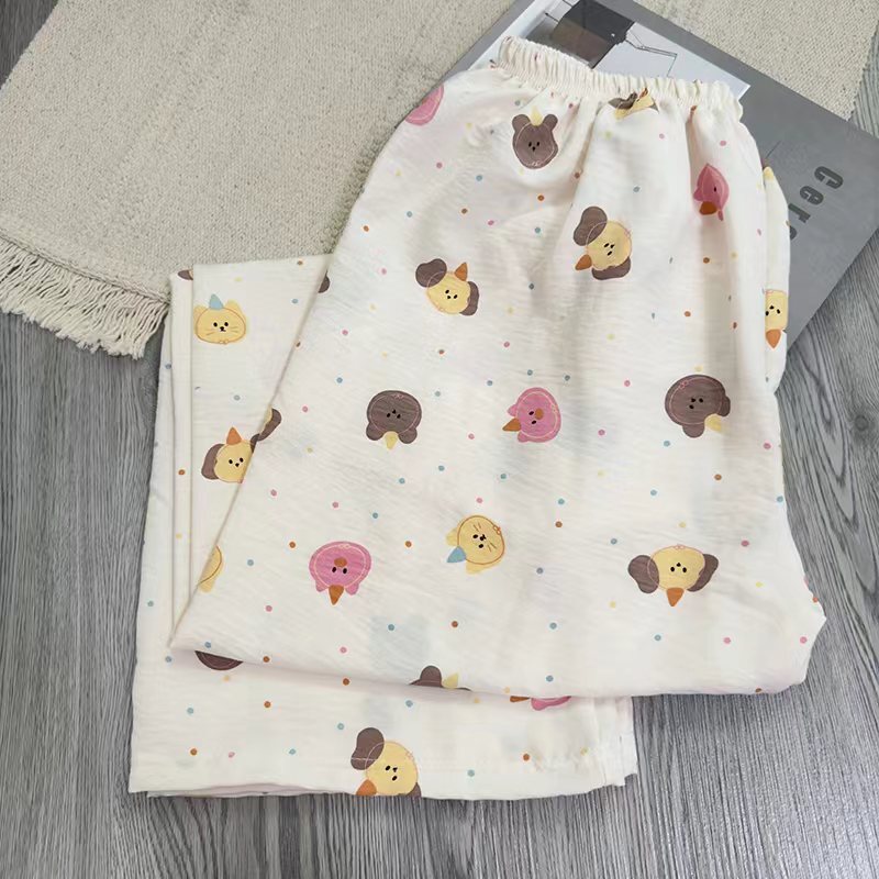 HK Dopamine Sleep Pants - Summer Lightweight Cotton Lounge Pants for Women 02250616