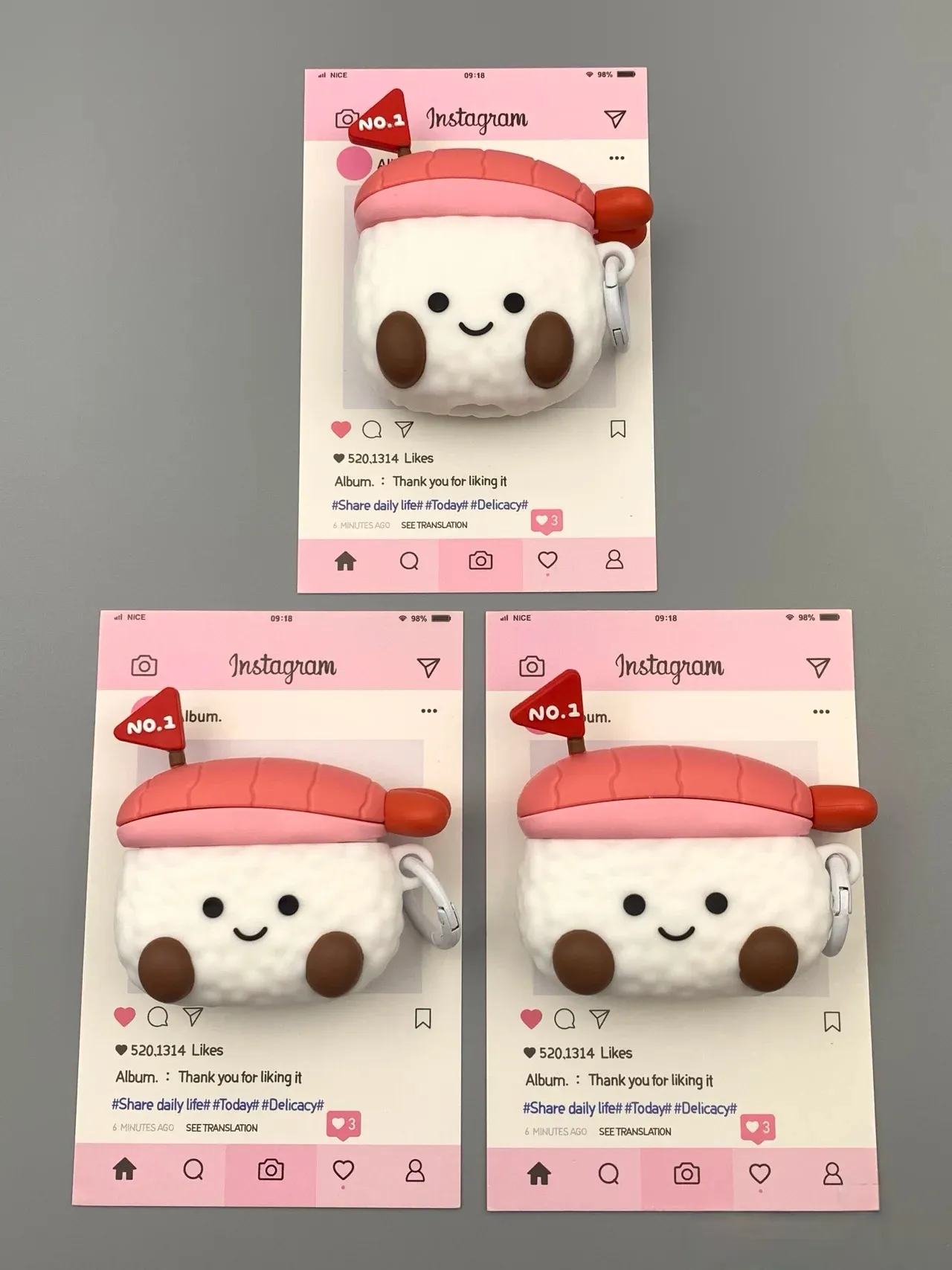 J Cat-inspired Sushi & Pretzel Silicone AirPods Case