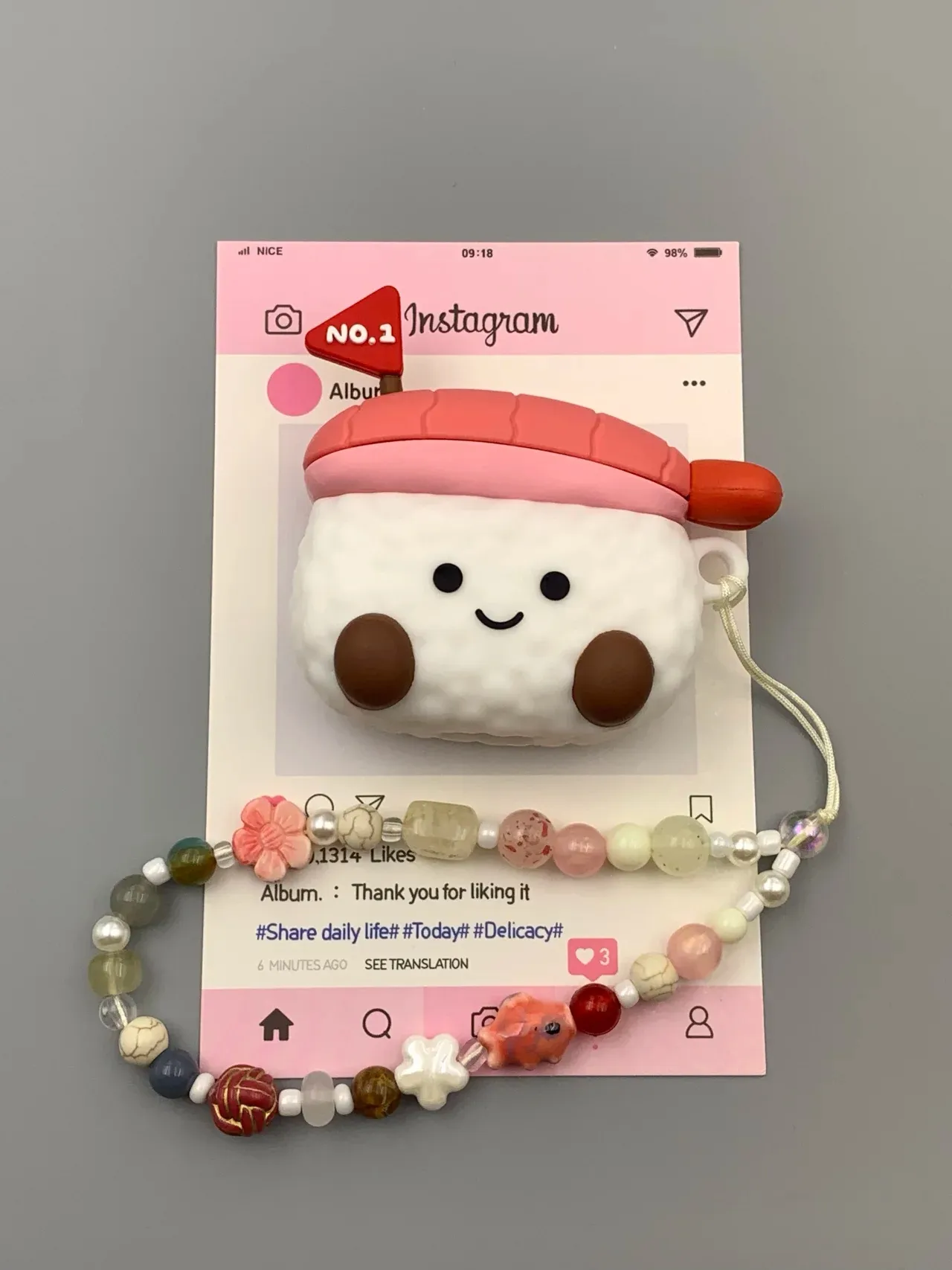 J Cat-inspired Sushi & Pretzel Silicone AirPods Case