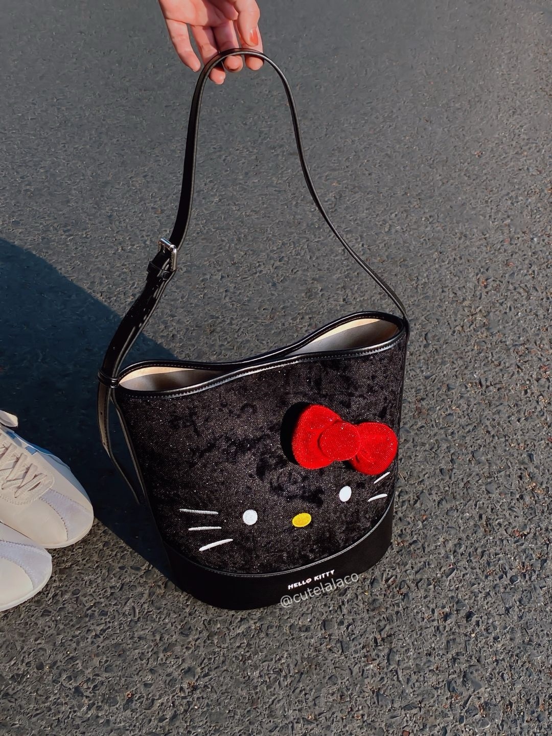 (Pre-Order) HK Big Face Cat Head Black Tote Bag