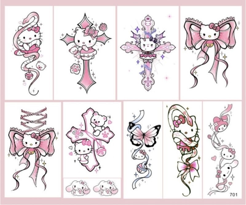 Hello Kitty Kawaii Tattoo Sticker