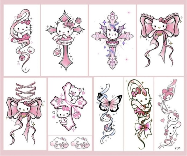 Hello Kitty Kawaii Tattoo Sticker