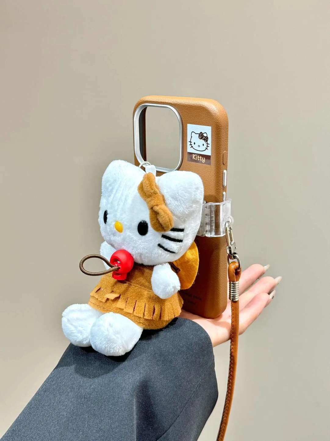 HK Plush Doll Strap iPhone Case – Cute & Functional Phone Cover