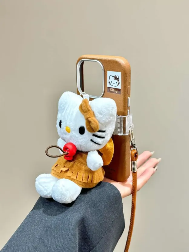 HK Plush Doll Strap iPhone Case – Cute & Functional Phone Cover