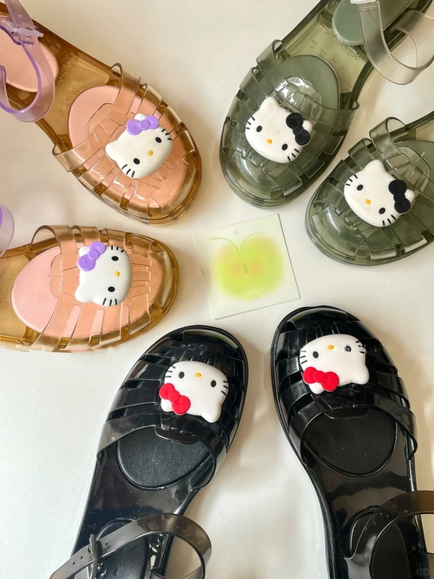HK Jelly Transparent Sandals - DIY Adjustable Beach Slides for Women & Kids 01250606