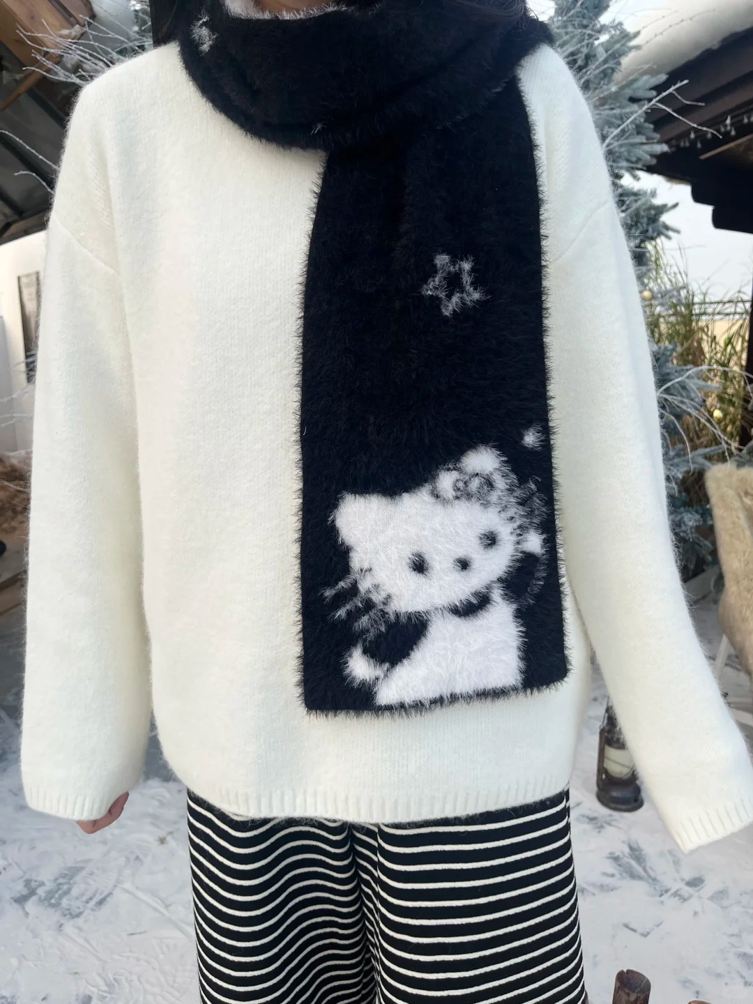 HK Starry Night Double-Sided Thick Faux Mink Fur Scarf – Soft Winter Reversible Scarf for Cozy Autumn & Winter Wear (20×165cm) 02251202