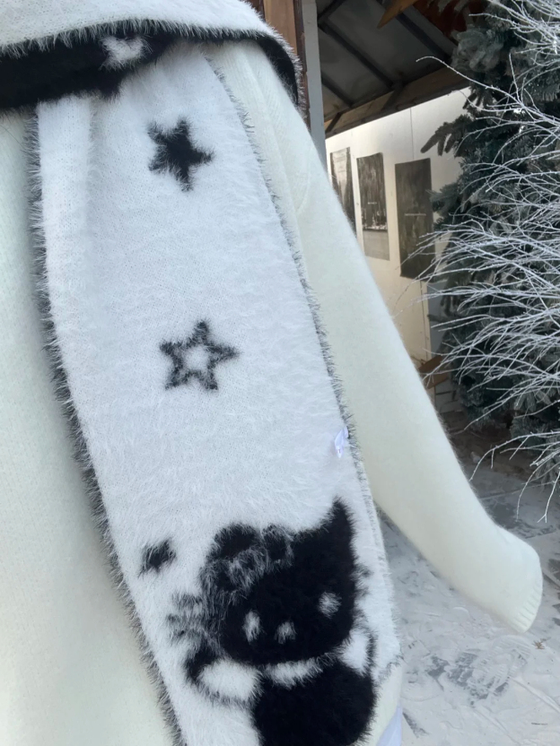 HK Starry Night Double-Sided Thick Faux Mink Fur Scarf – Soft Winter Reversible Scarf for Cozy Autumn & Winter Wear (20×165cm) 02251202