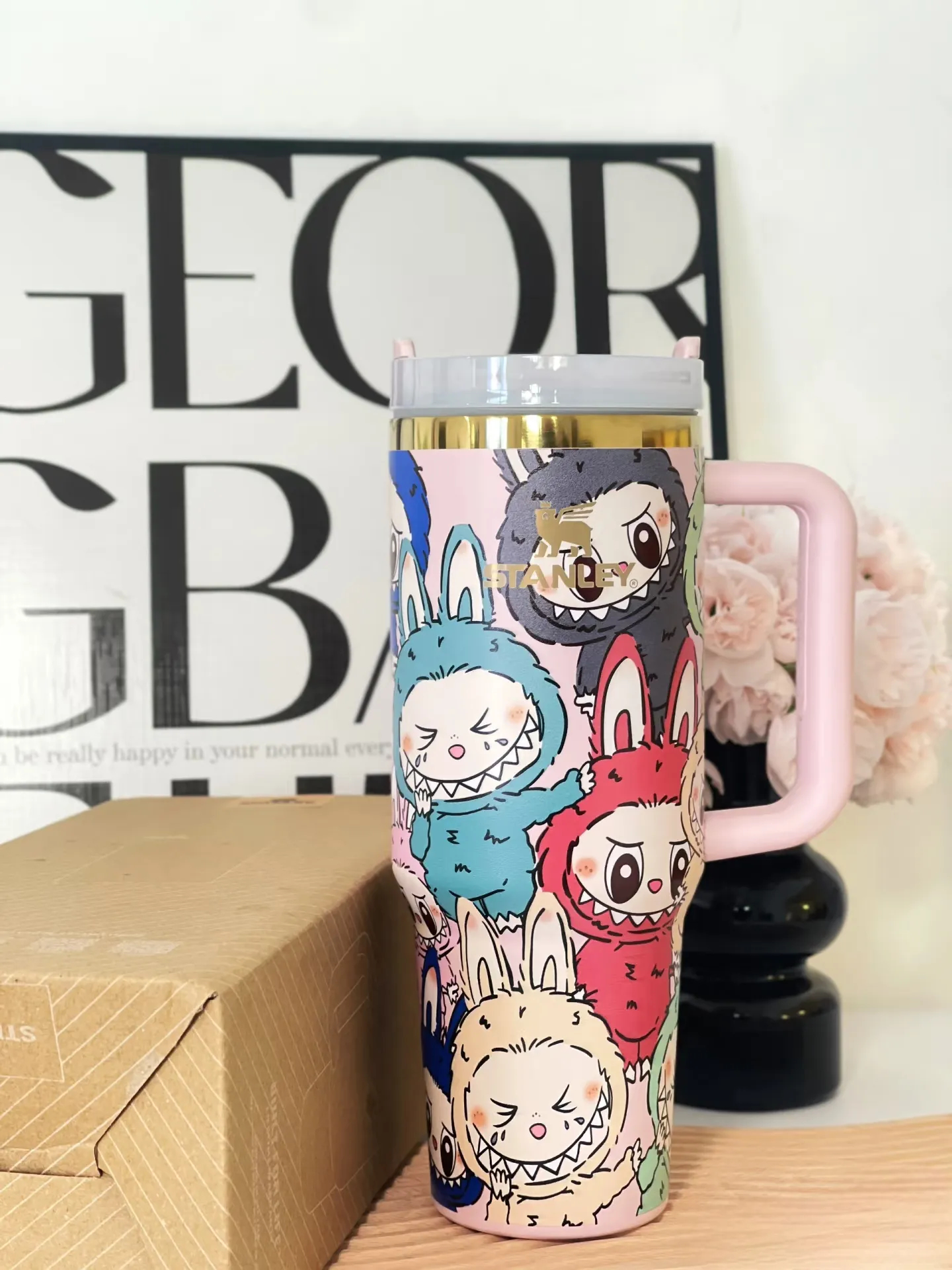 LBB Design Stainless Steel Straw Tumbler - 40oz Insulated Cup for Car, Gym & Office, Thermal Cold/Hot Drink Bottle