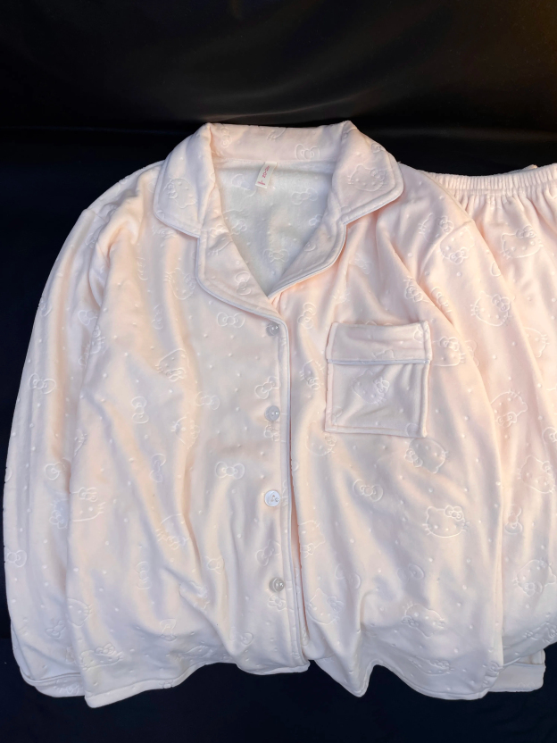 HK Women’s Double-Sided Coral Fleece Thermal Pajama Set Autumn Winter Cozy Loungewear Thickened Warm Long-Sleeve Homewear 01251202