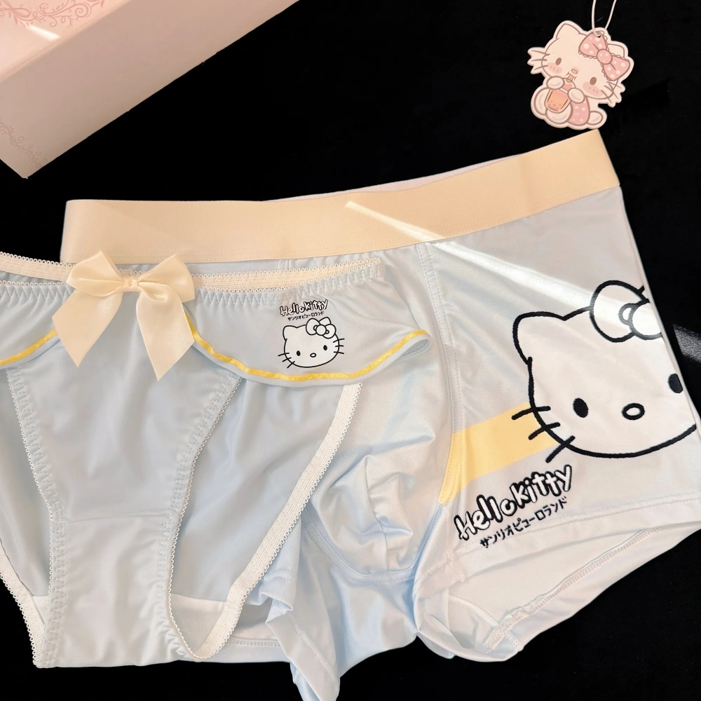 HK Cute Couple Underwear Set, Matching Men Boxer & Women Briefs, Soft Cotton Lingerie Gift Set 01260127