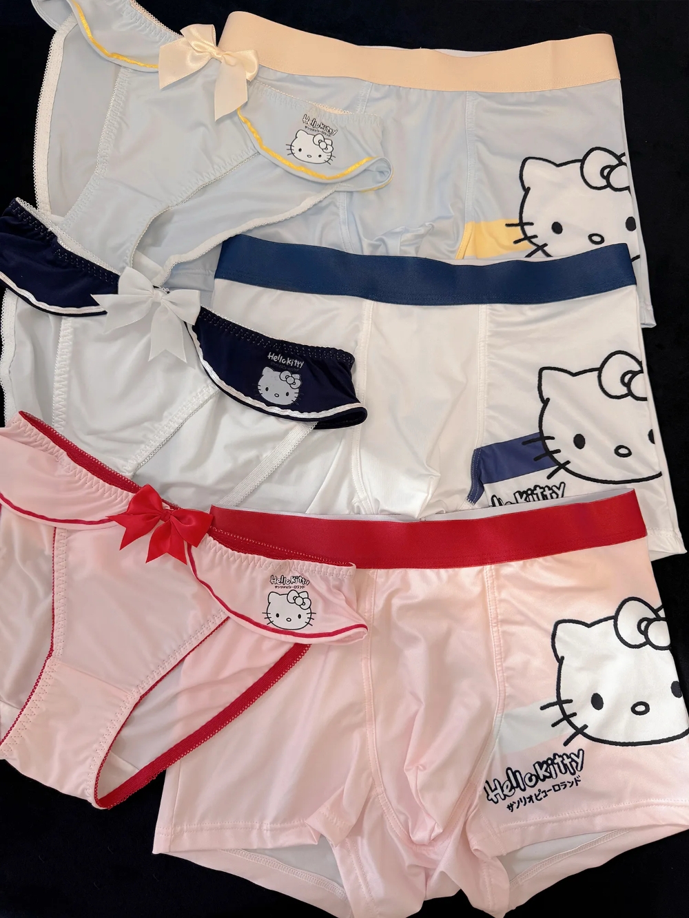 HK Cute Couple Underwear Set, Matching Men Boxer & Women Briefs, Soft Cotton Lingerie Gift Set 01260127