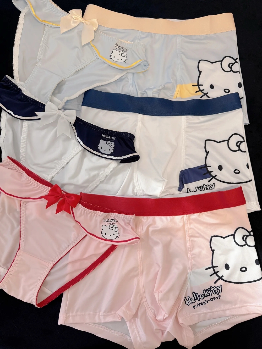 HK Cute Couple Underwear Set, Matching Men Boxer & Women Briefs, Soft Cotton Lingerie Gift Set 01260127