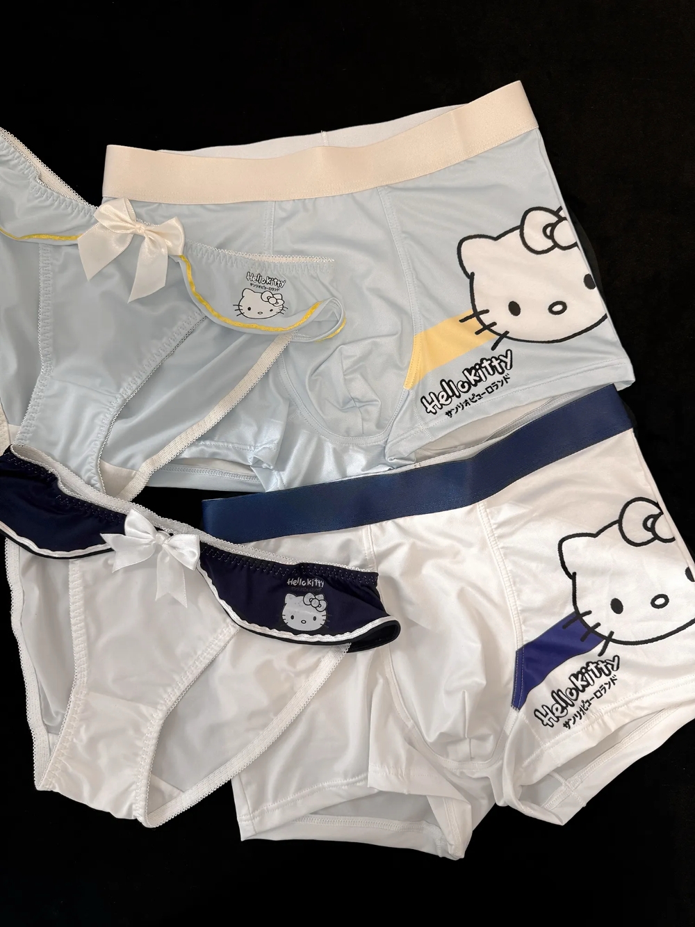 HK Cute Couple Underwear Set, Matching Men Boxer & Women Briefs, Soft Cotton Lingerie Gift Set 01260127