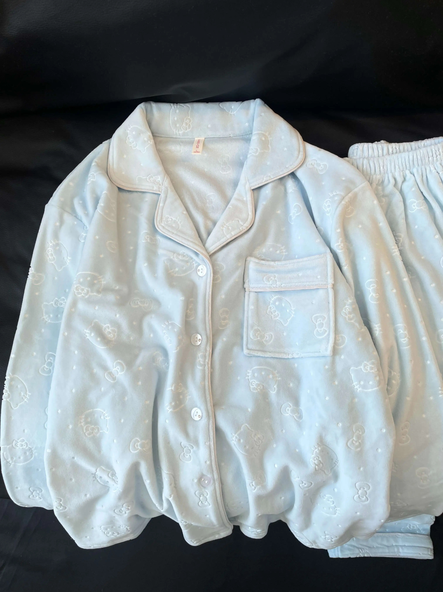 HK Women’s Double-Sided Coral Fleece Thermal Pajama Set Autumn Winter Cozy Loungewear Thickened Warm Long-Sleeve Homewear 01251202