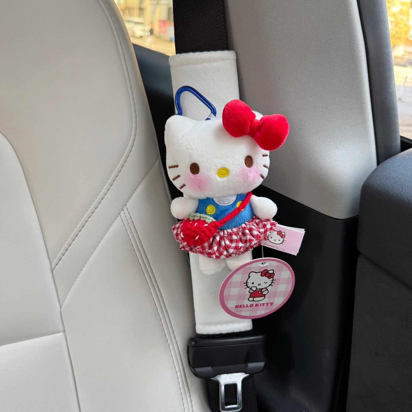 Standing Kitty Plush Doll, Car Seat Belt Shoulder Pad, Cute Cartoon Plush Toy, Soft Stuffed Car Interior Decoration Gift