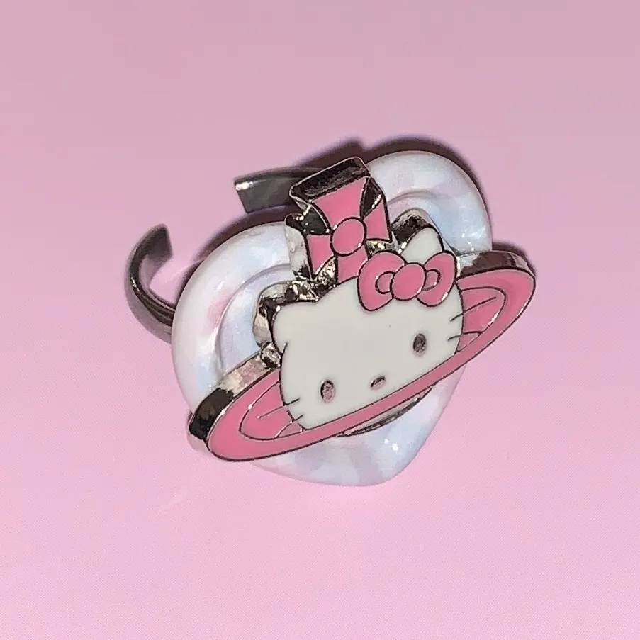 Saturn HK Plaid Heart Pendant Adjustable Ring – Vintage Style Jewelry Accessories for Women & Girls 01250430